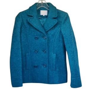 Gucci Blue/Green Wool And Alpaca Blend Double Breast Lined Girls Coat si…